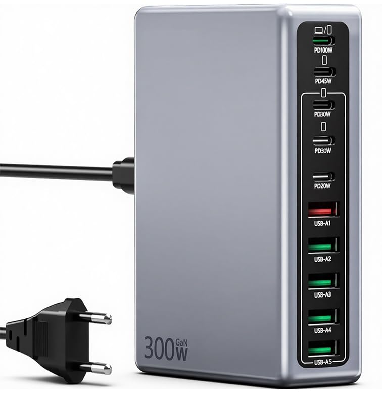 300W Cargador USB C Multiple, Estación de...