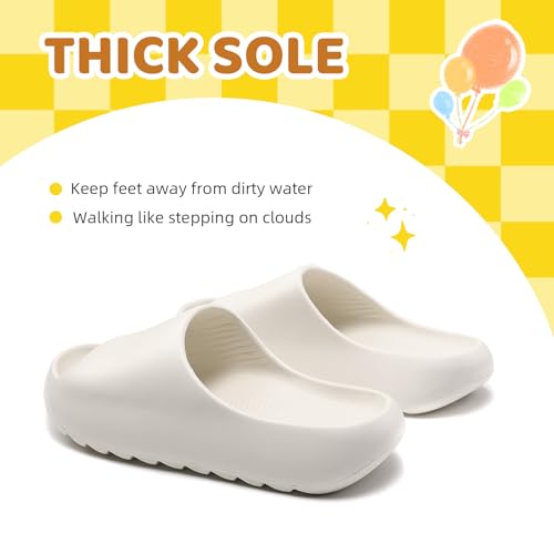 Image of Kids Cloud Slides for Boys & Girls, Super Soft & Comfy Beach Pool Slippers, Non-Slip Waterproof Shower Sandals for Toddlers & Kids