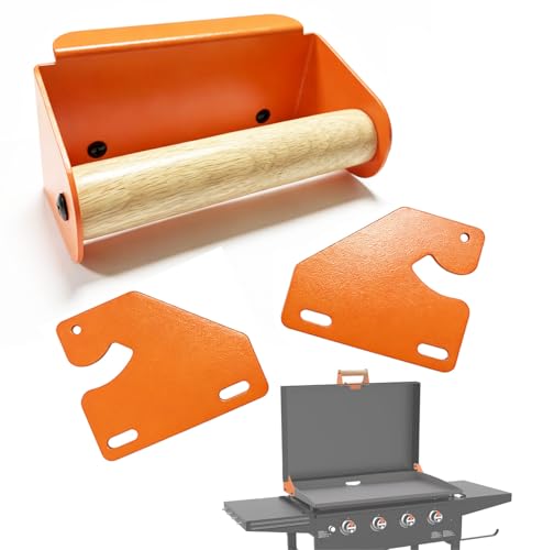 Handle and Hinges Kit for Blackstone 28 36 44 inch Griddles - Converts Hard Cover into Hinged Lid/Hood - Fits Grills with 2+ Holes on One Side of Plate - No Drilling Powder Coated Steel Convert kit