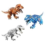 Kexinmierxi 3Pcs Dinosaur Figures, DIY Dinosaur Toys Building Set, Model Toy with Movable Jaw, Dinosaurs Action Figures for Adults Kids to Build Dinosaurs Figures