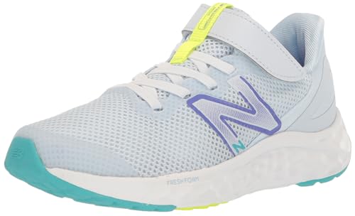 Image of New Balance Kid's Fresh Foam Arishi V4 Hook & Loop Running Shoe, Ice Blue /Electric Indigo /White, 13.5 M Little Kid