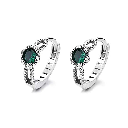 Boucles d'oreilles argent vert zircon hypoallergénique délicat