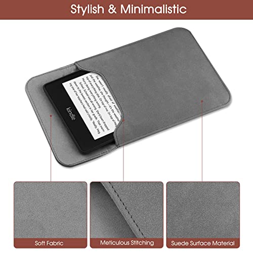 HoYiXi Custodia a Tasca per 6.8'' Kindle Paperwhite 11a Generazione 2021/Kindle Paperwhite Signature Edition 2021/Kindle 2019 Custodia Sleeve per 6 - 6.8'' Kindle Kobo E-reader E-book, Grigio - Image 5