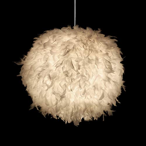 Preisvergleich Produktbild LEDMOMO Pendelleuchten - Weiße Feather Shade Deckenleuchten mit E27 Lampenfassung für Wohnzimmer Schlafzimmer