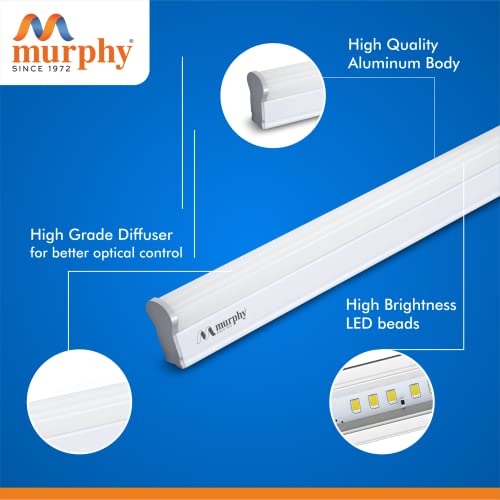 Image of Murphy Heavy Duty Aluminium LED Tube Light 4 Feet 40W - Cool White Batten Pack of 4