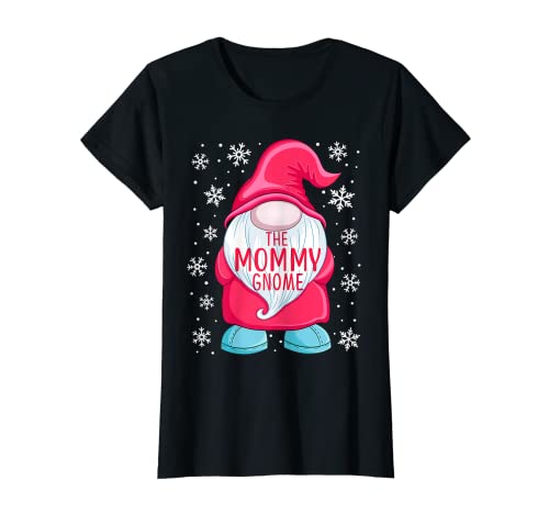 Womens The Mommy Gnome Funny Family Matching Gnome Christmas Mom T-Shirt
