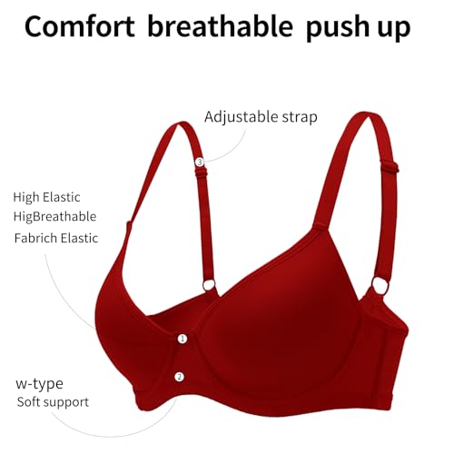 3PC Pack Women Push Up Bra Everyday Underwear Comfortable Lingerie Bralette with Support Anti-Sag - Image 6