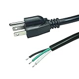 18 FT 18AWG 3 Prong Replacement Power Cord, 10 Amp 18 Gauge 3 Conductor Wire Extension Cable with Pigtail Open Wiring End.