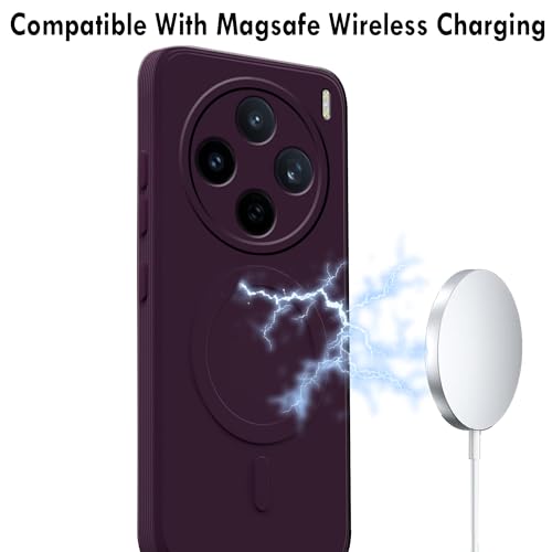 Image of amazon basics Back Cover for Vivo X200T 5G Soft Matte Silicone Mag-Safe Design (Mag-Safe Not Support) Camera Protection | Slim Fit Bumper Cover (Purple)