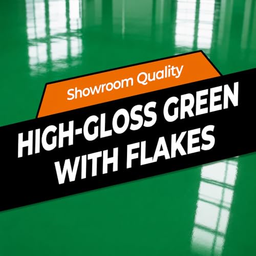 Epoxy Resin Floor Paint Coating Kit - 2 Pounds, 100% Solids Self Leveling with Green High Gloss Finish, Industrial Grade for Garage, Basement, Countertops - Covers 20 Sq Ft, Fast Curing miniatura 4