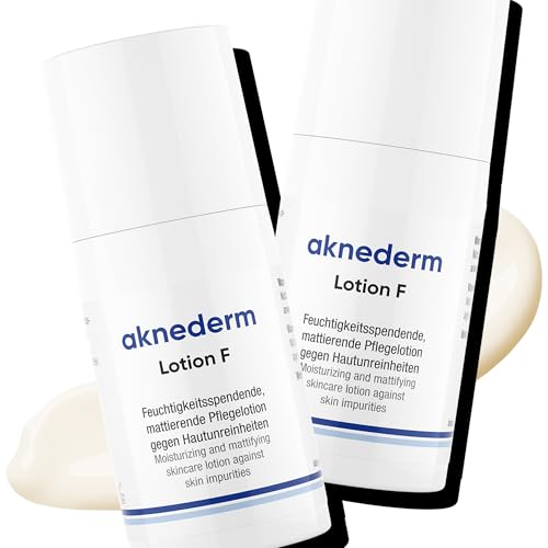 aknederm Lotion F 60 ml - feuchtigkeitsspendende, mattierende Gesichtspflege mit Anti-Pickel-Faktor für feuchtigkeitsarme, empfindliche, unreine Haut