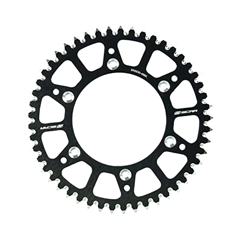 SCAR Aluminum alloy Rear Sprocket Compatible with KTM SX SXF EXC EXCF XC XCW XCF XCFW 125 150 250 300 350 450 500 93-25 HUSQVARNA TC FC TX TE FE FX 14-25 GASGAS MC MCF EC ECF 21-25, Black - 52 tooth