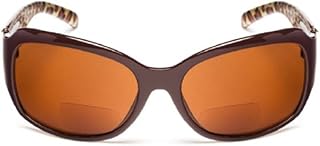 Jackie O Designer Style Outside Bifocal Reading Glasses - Brown 1.75