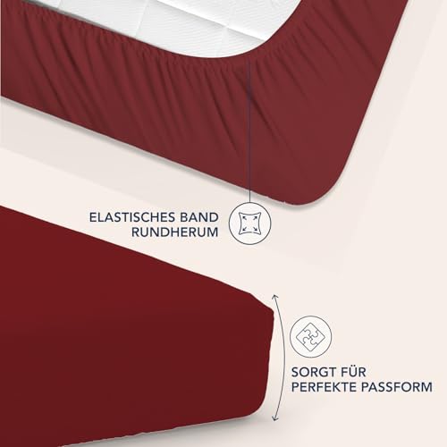 Dreamzie - Spannbettlaken 160x200cm - 100% Mikrofaser - 35cm hoher Steg – Ansicht 3
