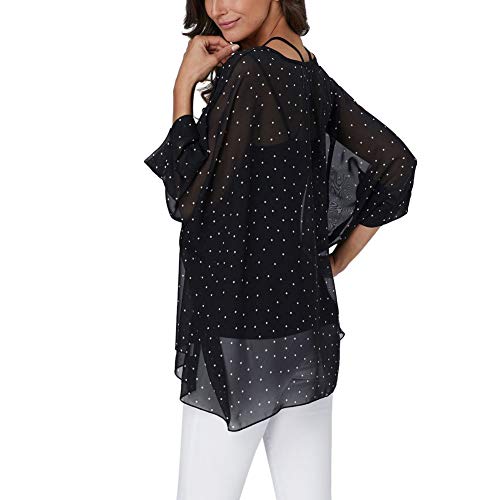 Image of Ckikiou Plus Size Batwing Flowy Semi Sheer Chiffon Blouse Tunic for Women Summer Floral Print Boho Beach Cover ups