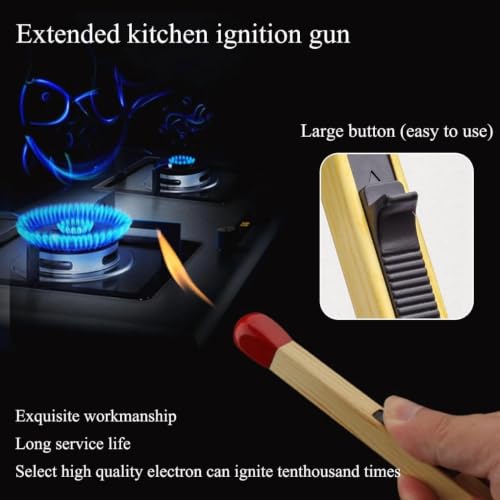 Image of Crasts Match Stick Shaped Butane Lighter, Long Handle Refillable Gas Lighter with One Touch Trigger & Visible Fuel Level, Multipurpose Lighter for Gas Kitchen, Candle & Outdoor Use, Pack of 1