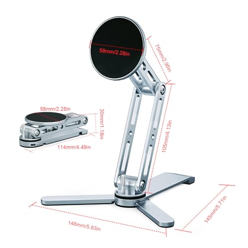 Soporte magnético para teléfono anticaídas y plegable para mesa de trabajo 5