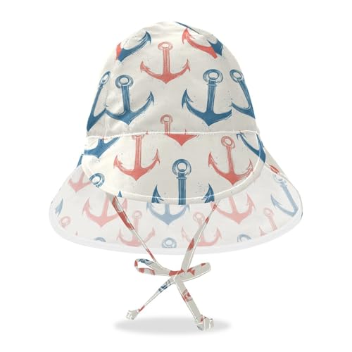 Vintage Blue Ocean Infant Sun Hat Boys Bucket Hats Toddler Girl UPF 50+ Protection Wide Brim Travel Essentials