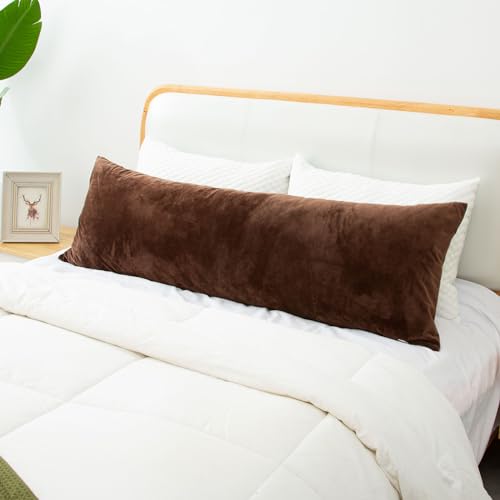 Body Pillow, Memory Foam Body Pillows for Adults Sleeping, Long Pillow for Bed, Big Large Firm Full Body Pillow for Side Sleeper, 20x54 Inch, Coffee