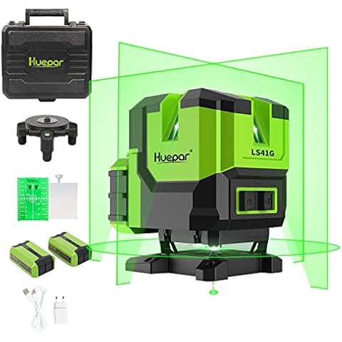 Huepar Nivel láser multilínea 4 líneas verticales y horizontal de 360 ° Cover
