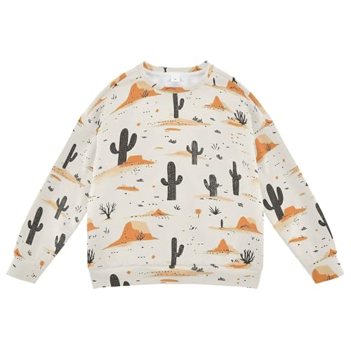 JUNZAN Western Cowboy Boho Cactus Kids Girls Hooded Sweatshirt Long Sleeve Hoodie for Boys Party 4T - Main Image