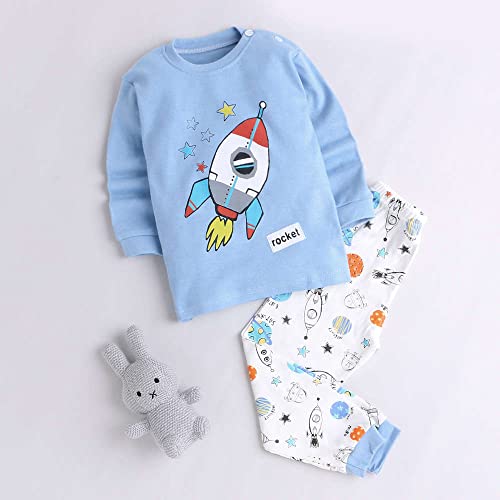 Image of Bold N Elegant Cool Printed Bear Giraffe Car Cartoon Printed Full Length Tshirt Pant Clothing Set for Infant Toddler Kids