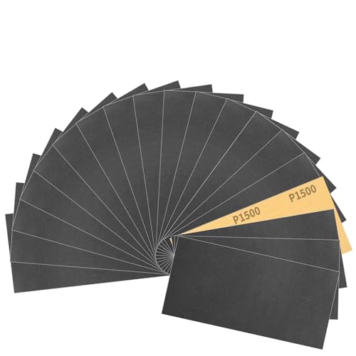 Sruhrak 93x230mm Papel de Lija Resistente al Agua, 30 Piezas de Lija para Uso en Húmedo y en Seco, Grano 1500, para Trabajar la Madera, Desincrustar Metales y Preparar Superficies.