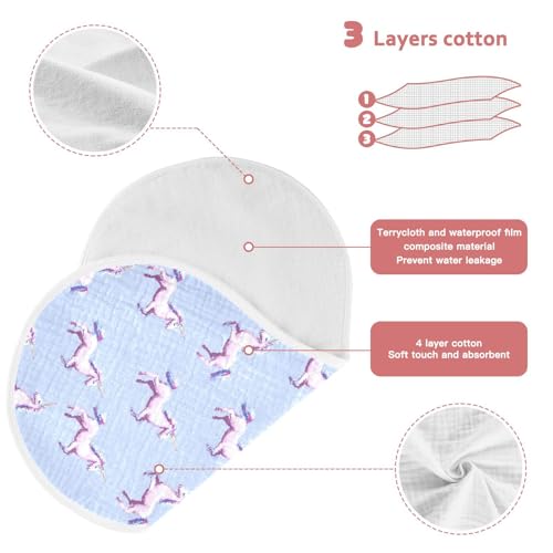 vvfelixl Baby Burp Cloths Pixel Unicorn Baby Newborn Cotton Burping Cloths Set Babys Washcloths 4 Pack3