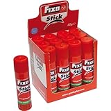 Fixo Stick | Packung mit 12 Klebern, 40 g, geeignet für Kinder, lösungsmittelfrei, waschbar, Schulmaterial, perfekt für Kinder