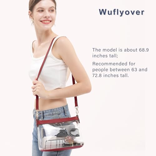 Image of Wuflyover Clear Bag for Stadium Events, Clear Purse for Women