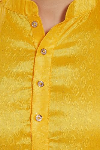 Image of DIVISIVE Men's Jequard Embroidered Art Silk Slim Fit Only Kurta