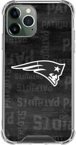 Skinit Clear Phone Case Compatible with iPhone 11 Pro Max - Officially Licensed NFL New England Patriots Black & White Design