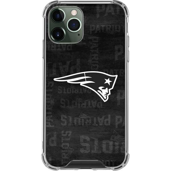 Skinit Clear Phone Case Compatible with iPhone 11 Pro Max - Officially Licensed NFL New England Patriots Black & White Design