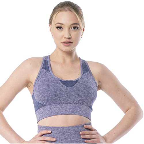 UnsichtBra Soutien-gorge de sport pour femme - Sans armatures - Bustier de yoga - Bustiers rembourrés - Sans armatures - Disponible dans de nombreuses couleurs, Very Pery Violet, L Cover