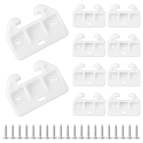 10 PCS Plastic Drawer Guides Slides Track Rail Guide Brackets Drawer Track Slides Drawer Replacement Parts with Screws Center Mount Drawer Hardware Slides for Drawer Systems Dressers Hutches