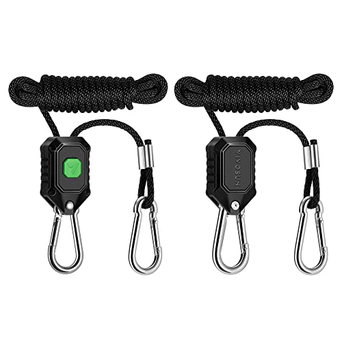 VIVOSUN 1-Pair 1/8 Inch Adjustable Grow Light Hanger, Heavy Duty Rope Hanger with Reinforced Metal...