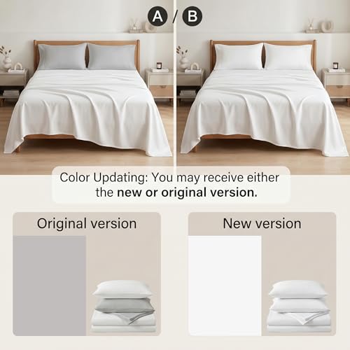 Image of Queen Comforter Set-7 Pieces Soft Prewashed Bed in a Bag Queen Bedding Sets | All Season Comforter with Sheets, Pillow Shams & Pillowcases, White