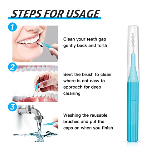 Image of RAZOKO Interdental Brush, Flossing Head,Easy Use Tooth Cleaning Tool (1Pack(2mm /2.3mm /2.5mm /3mm)-88pcs)