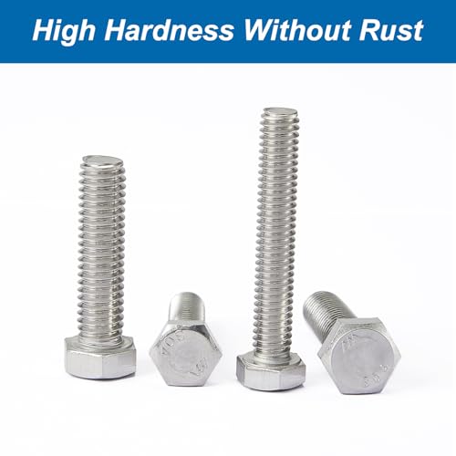 Image of 1 /4-20 x 1-1 /2 inch Hex Head Screws Hexagon Bolts, External Hex Drive, Stainless Steel 304, UNC Coarse Thread, Fully Threaded, Pack of 25