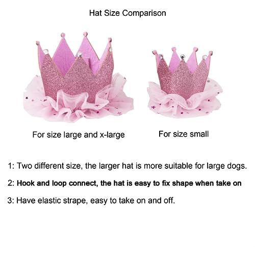 ADOGGYGO Dog Birthday Party Supplies, Multi Size Offered, Birthday Girl Dog Bandana, Pink Puppy Party Hat Crown with Numbers for Small Puppies Pets (Small) - Thumbnail 6