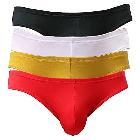 Billtop Men's Microfibre Mini Briefs Stretch Underwear, Black, white, red, yellow multi-coloured, S Cover