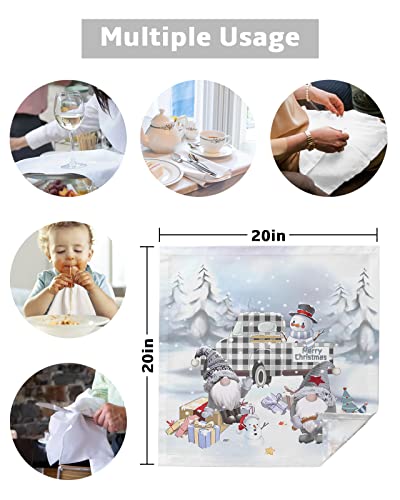 Servilletas de tela navideñas set de 4, 20 x 20 in miniatura 5