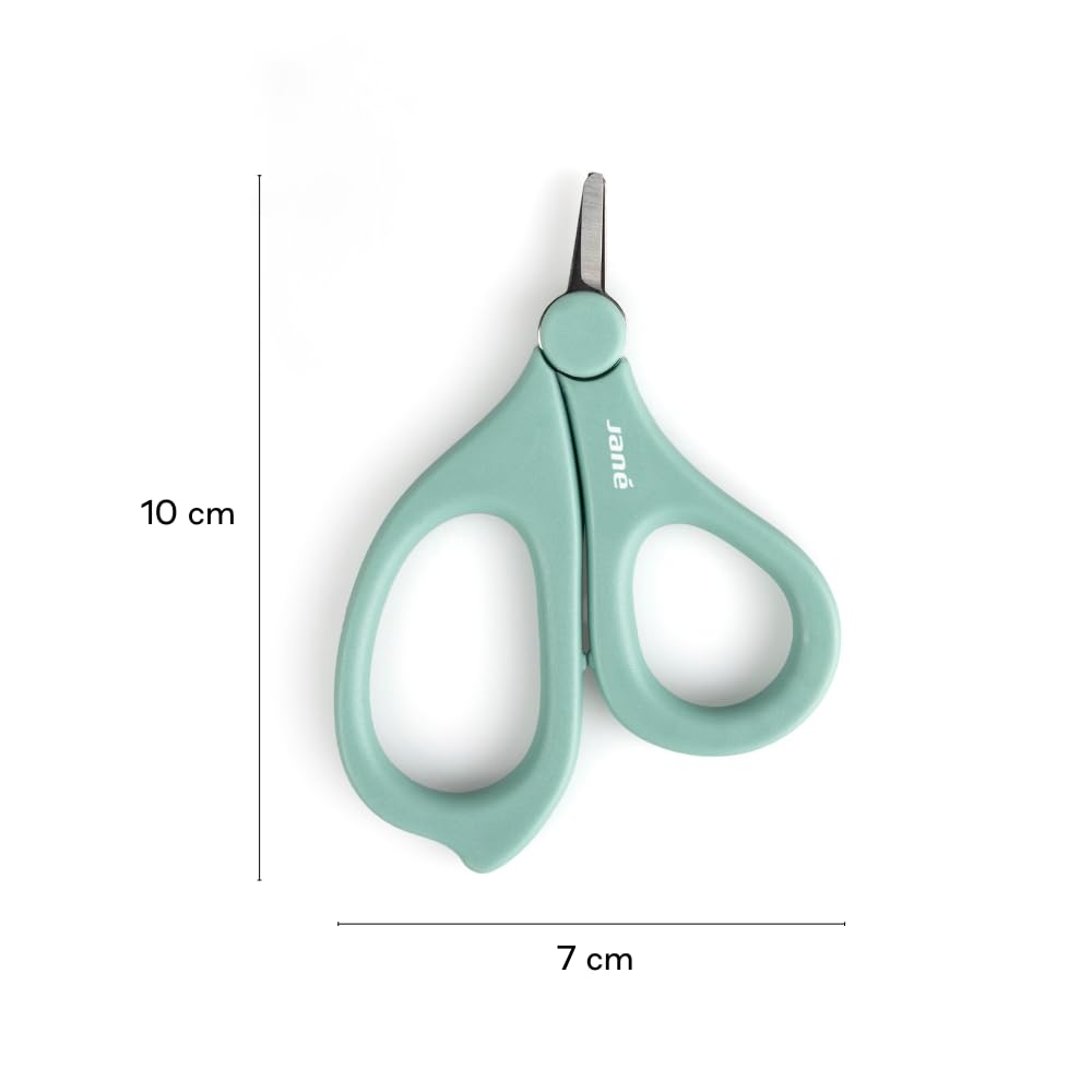 Jané Tijeras Cortauñas para Bebé y Recién Nacido, Punta Redondeada y Hoja Corta, Acero Inoxidable, Ergonómico, con Capuchón de Seguridad, Verde — view 6