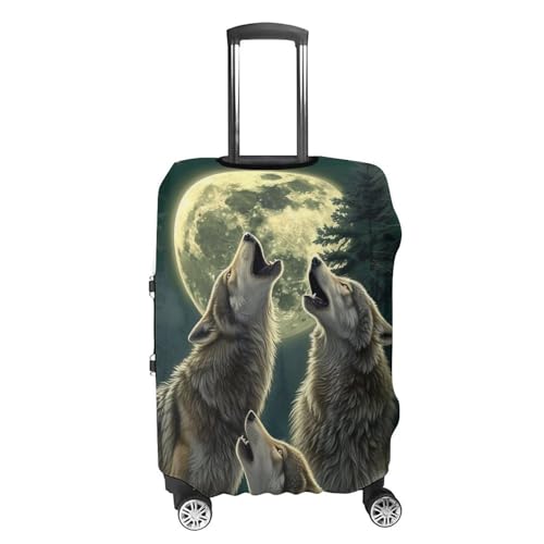 Three Wolves Howling Travel Suitcase Protector Luggage Cover Protective Washable Anti-scratch Baggage Cover4