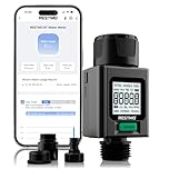 Restmo Smart Water Flow Meter, 180° Adaptive Garden Hose Tap Meter, Measure Gallon/Liter Consumption and Flow Rate for Outdoor Garden Hose Watering, RV Water Tank Filling, Lawn Sprinkler and Nozzle