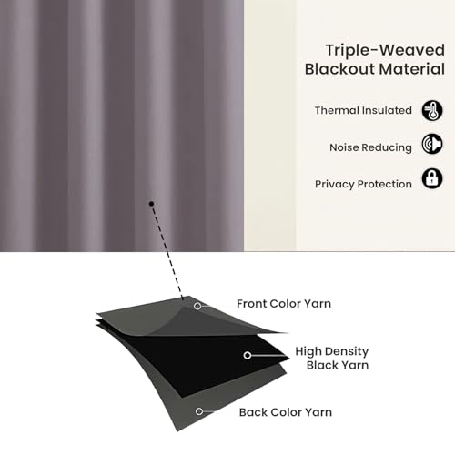 Image of Cloth Fusion 75% Blackout Door Curtains 8 Feet Long Set of 2, Room Darkening Parda with Stainless Steel Grommets for Home Decor (8x4 Feet, Lilac)