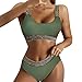 OIUHJN Top - Conjunto de traje de baño para hombre, con vendaje push-up para mujer, bandeau, bikini, traje de baño brasileño, conjunto de suéter y camiseta para hombre, verde, L