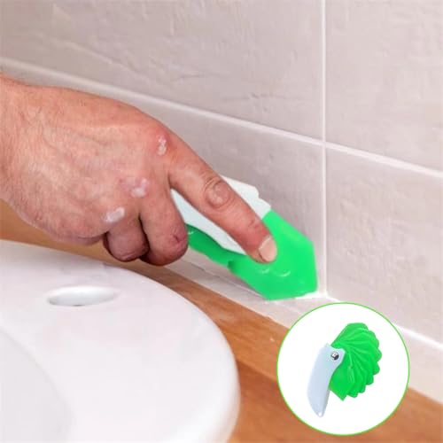 Image of Serplex 9-in-1 Caulking Tool Kit Reusable Grout Scraper & Sealant Finishing Tool Set for Bathroom Kitchen and Window Sealing, Multi-Angle Caulk Nozzle Remover with Compact Foldable Handle