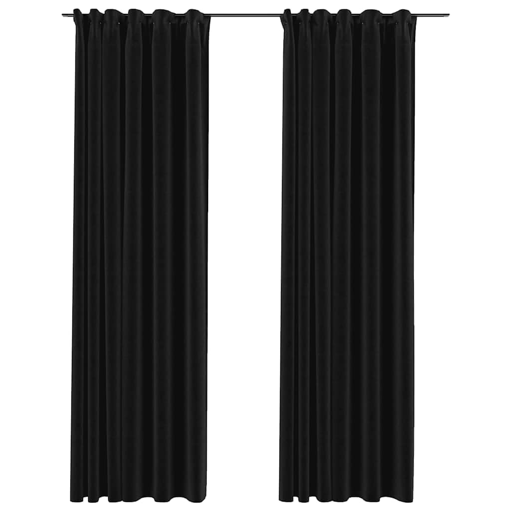 Rideaux occultants contre la lumière lot de 2 aspect lin anthracite