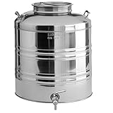 Sansone Stainless Steel Fusti Water Cooler with Lever Spigot, 75 Liters, Silver